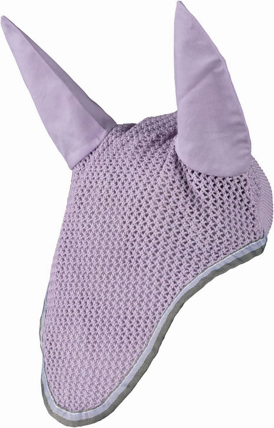 Horze Adepto Cotton Crochet Insect and Fly Protection Horse Ear Net with Cotton Ear Covers - Languid Lavender Purple - Horse