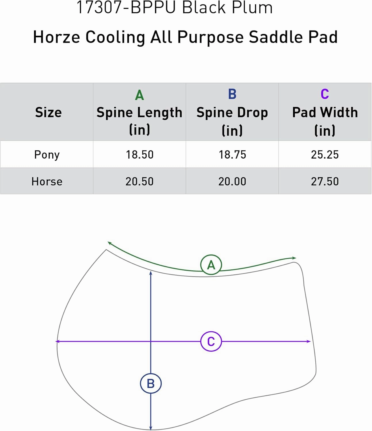 HORZE Cooling Summer Quilted All Purpose Horse Saddle Pad with Ventilation
