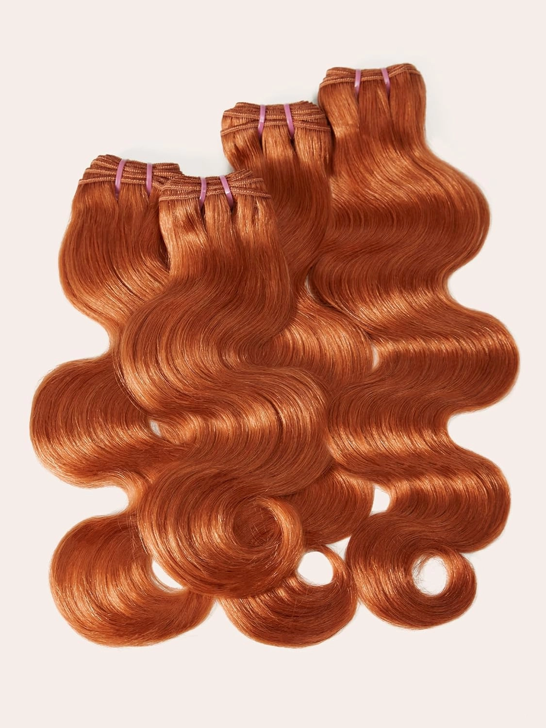 Human Hair Bundles 4 Bundles 16 18 20 22 Inch Hair Extensions Ginger Orange Body Wave Bundles Human Hair 100% Unprocessed Brazilian Virgin Hiar Quick Weave 350