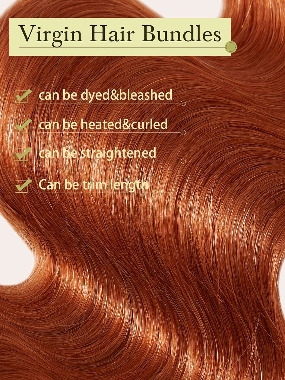 Human Hair Bundles 4 Bundles 16 18 20 22 Inch Hair Extensions Ginger Orange Body Wave Bundles Human Hair 100% Unprocessed Brazilian Virgin Hiar Quick Weave 350