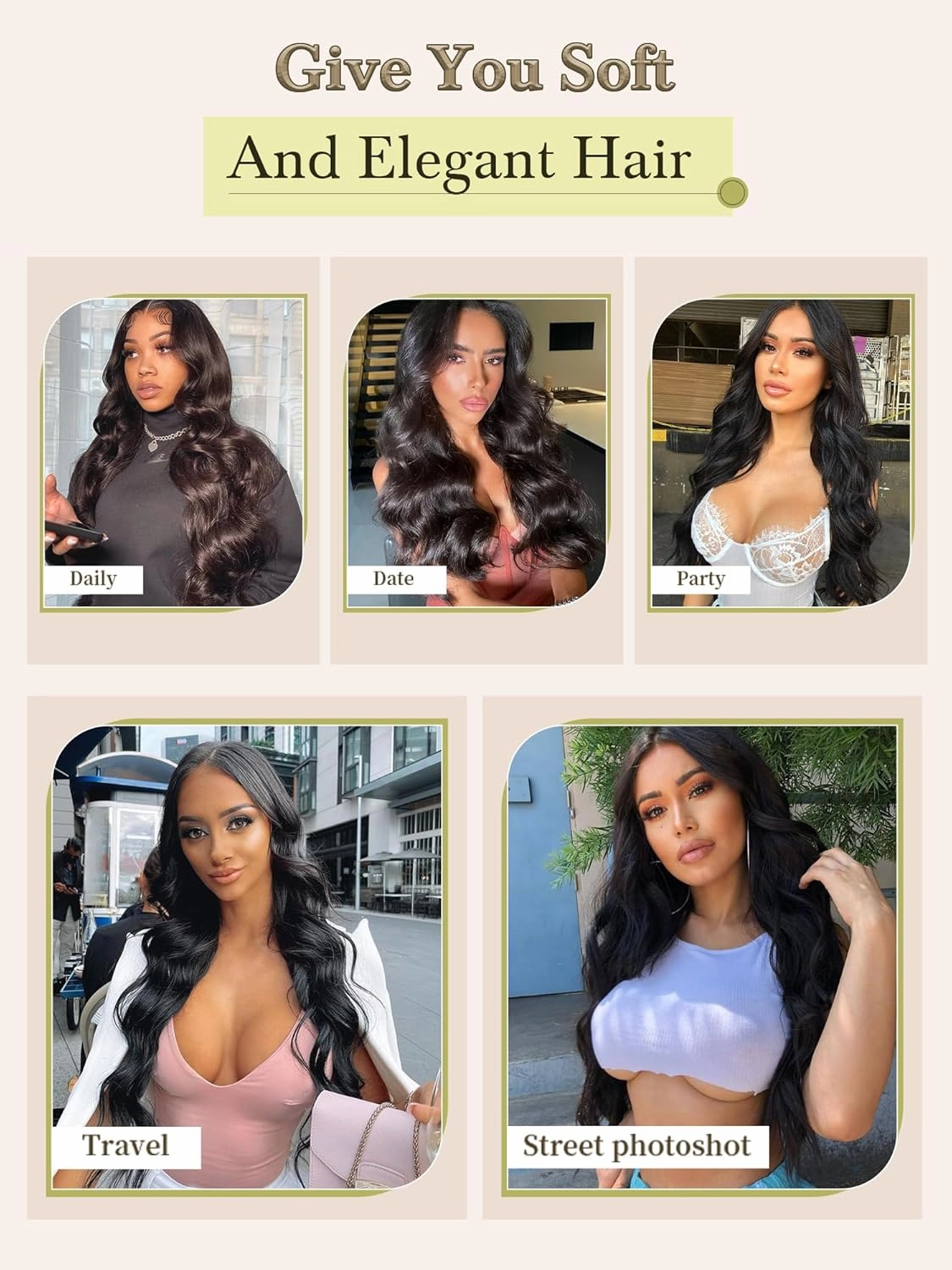 Human Hair Bundles 4 Bundles Hair Extensions Body Wave Human Hair 18 20 22 24 Inch 100% Unprocessed Brazilian Virgin Hair Quick Weave Natural Black