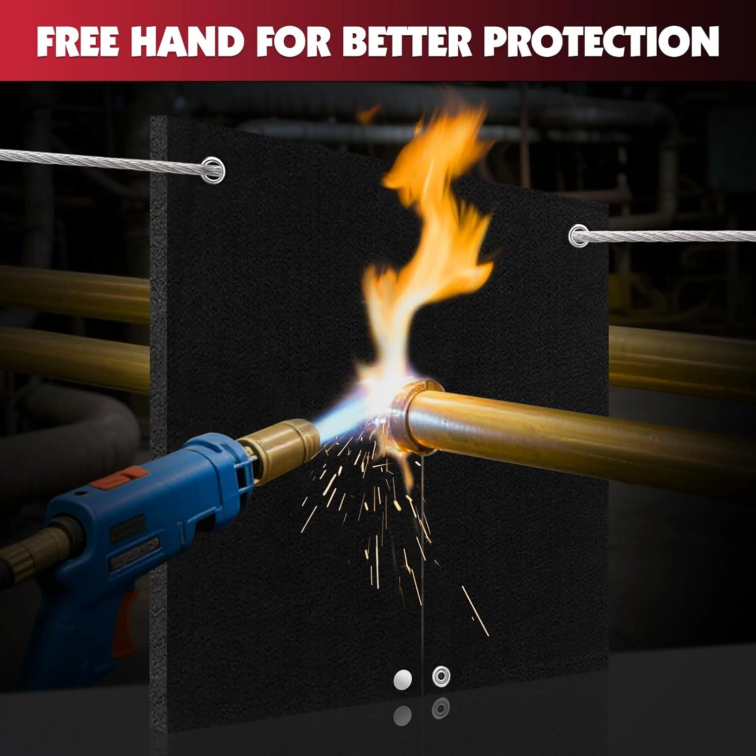 HVAC Tools Welding Blanket Fireproof, 1/5in(5mm) Opening Shape Soldering Blanket, 5 Packs Brazing Heat Shield for Torch Flame Protector, Welding Pad for Plumbing, Solder Plumbers HVAC Torch Protector