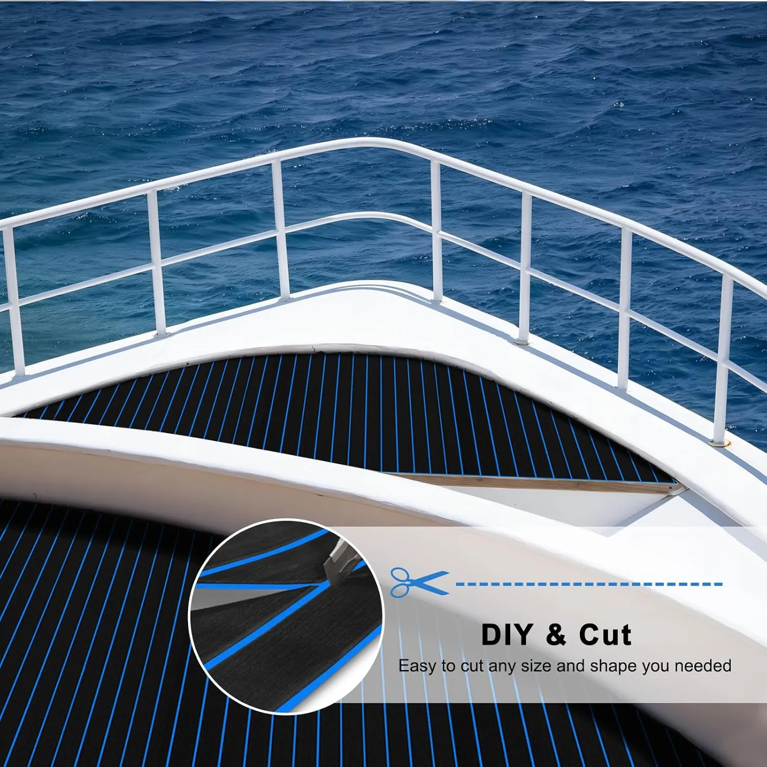 HZshark Boat Flooring EVA Foam Boat Decking Self-Adhesive 6mm Non Slip Marine Floor Teak Boat Carpet Soft Foam Decking for Boat Yacht Kayak Motorboat Golf Cart RV Ramp Golf Cart Cooler Tops