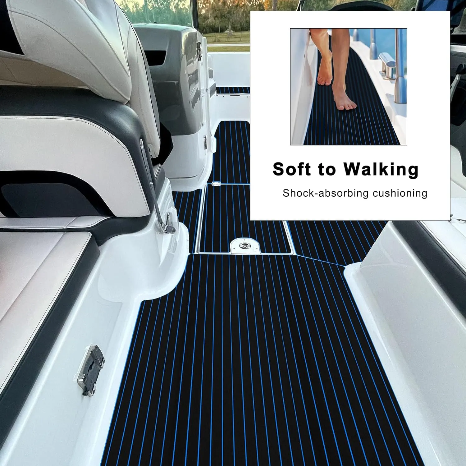 HZshark Boat Flooring EVA Foam Boat Decking Self-Adhesive 6mm Non Slip Marine Floor Teak Boat Carpet Soft Foam Decking for Boat Yacht Kayak Motorboat Golf Cart RV Ramp Golf Cart Cooler Tops
