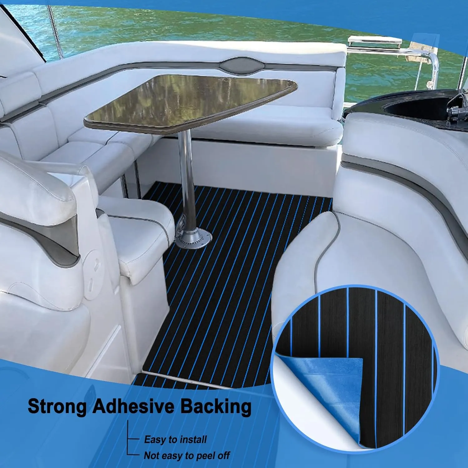 HZshark Boat Flooring EVA Foam Boat Decking Self-Adhesive 6mm Non Slip Marine Floor Teak Boat Carpet Soft Foam Decking for Boat Yacht Kayak Motorboat Golf Cart RV Ramp Golf Cart Cooler Tops