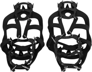 Ice Crampons for Shoes, 18 Spikes, Superior Traction, Lightweight and Portable, for Hiking, Walking, Climbing, Elderly and Kids Safety on ICY Terrain