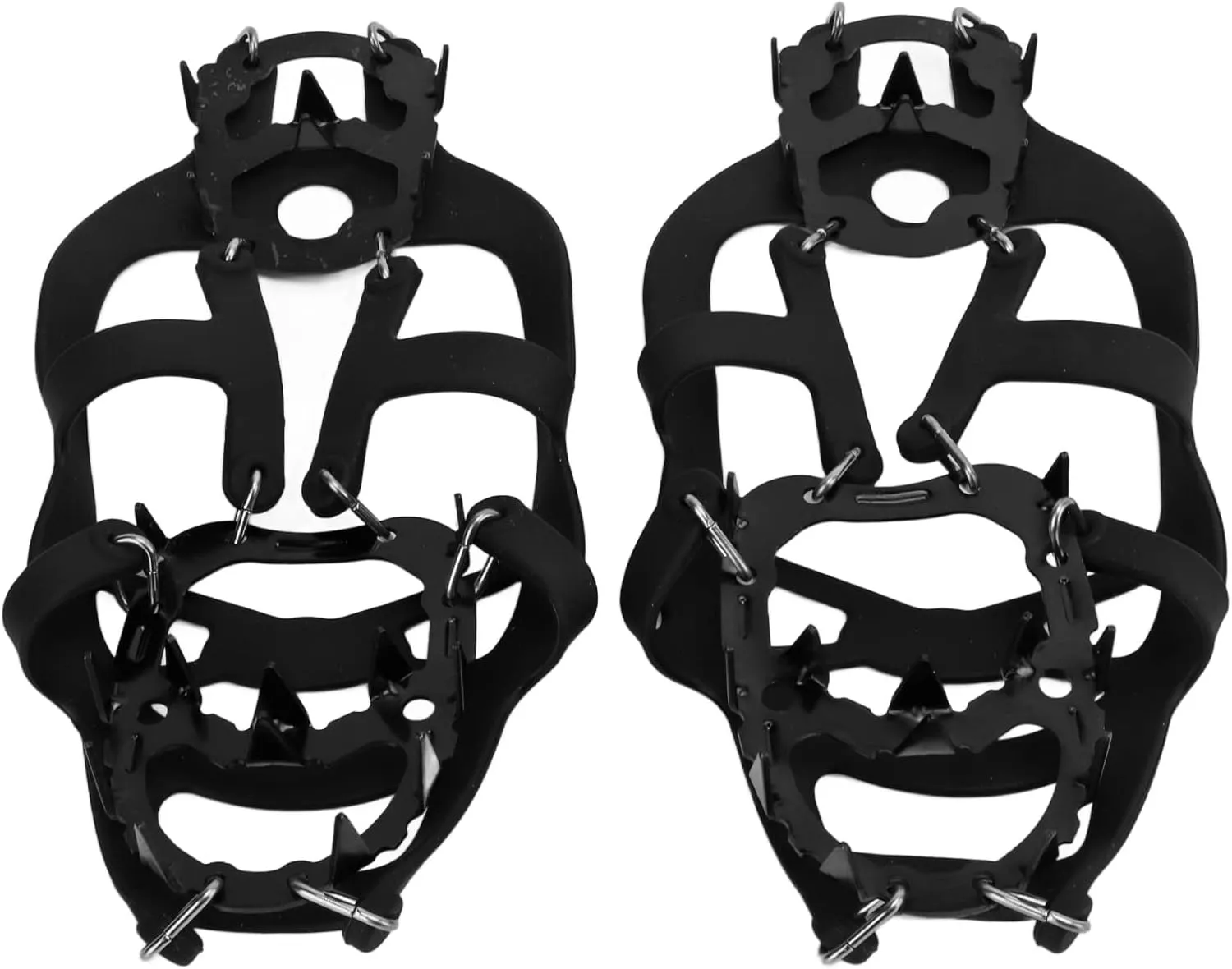 Ice Crampons for Shoes, 18 Spikes, Superior Traction, Lightweight and Portable, for Hiking, Walking, Climbing, Elderly and Kids Safety on ICY Terrain