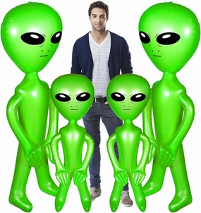 Inflatable Alien 4PCS Halloween Blow up Alien Balloons NO Leak PVC Alien Toy Funny Realistic Alien Party Decorations for Halloween Birthday Party Supplies