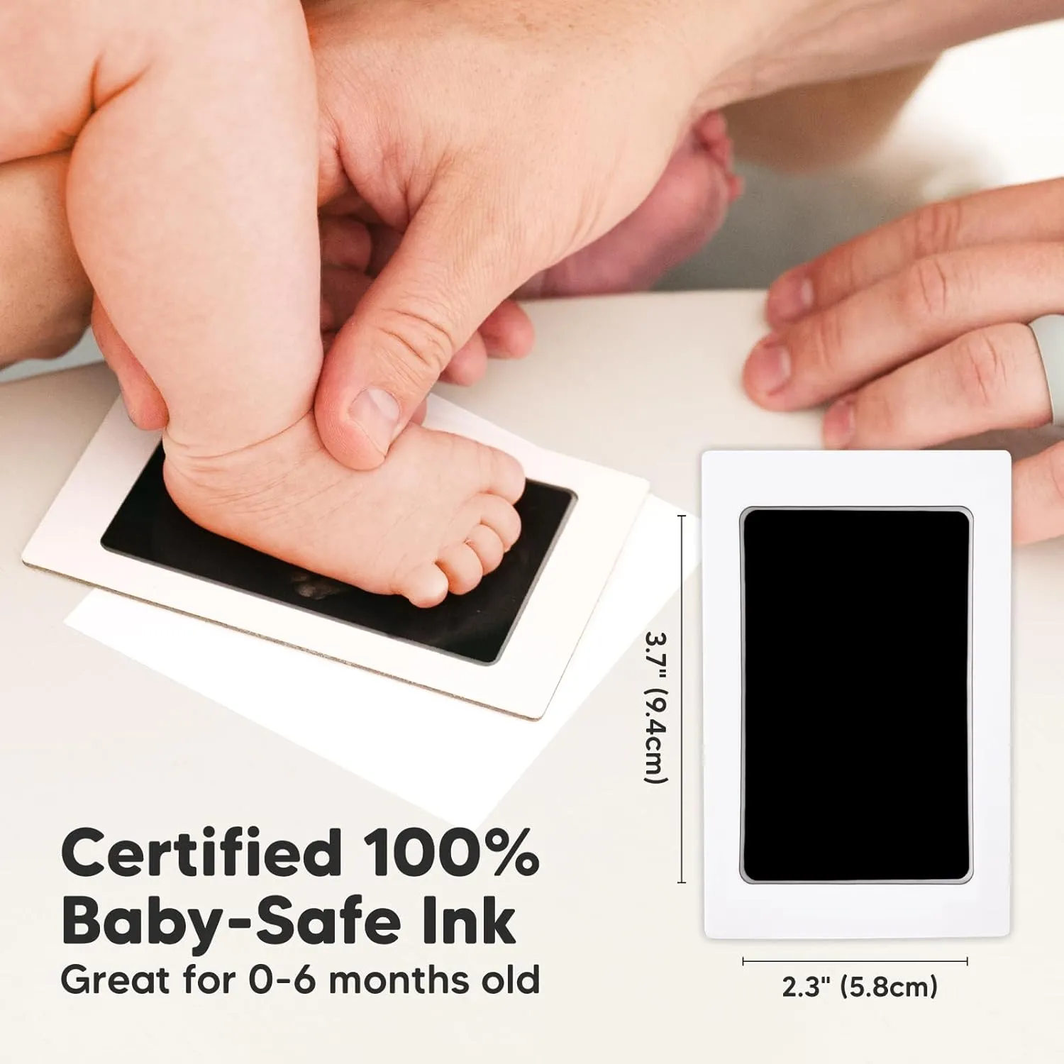 Inkless Baby Handprint and Footprint Kit for Newborn - Baby Footprint Kit, Newborn Keepsake Nursery Picture Frame, Dog Paw Print Maker, Personalized Gifts for New Mom, Mother's Day (White/Gold)