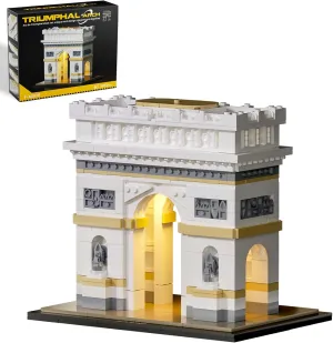 itshWOee Architecture Arc De Triomphe Building Set, Paris Collectible City Landmark Architectural Building Toys with Lights, Home Décor Paris Gift for Adults and Kids Age 6 
