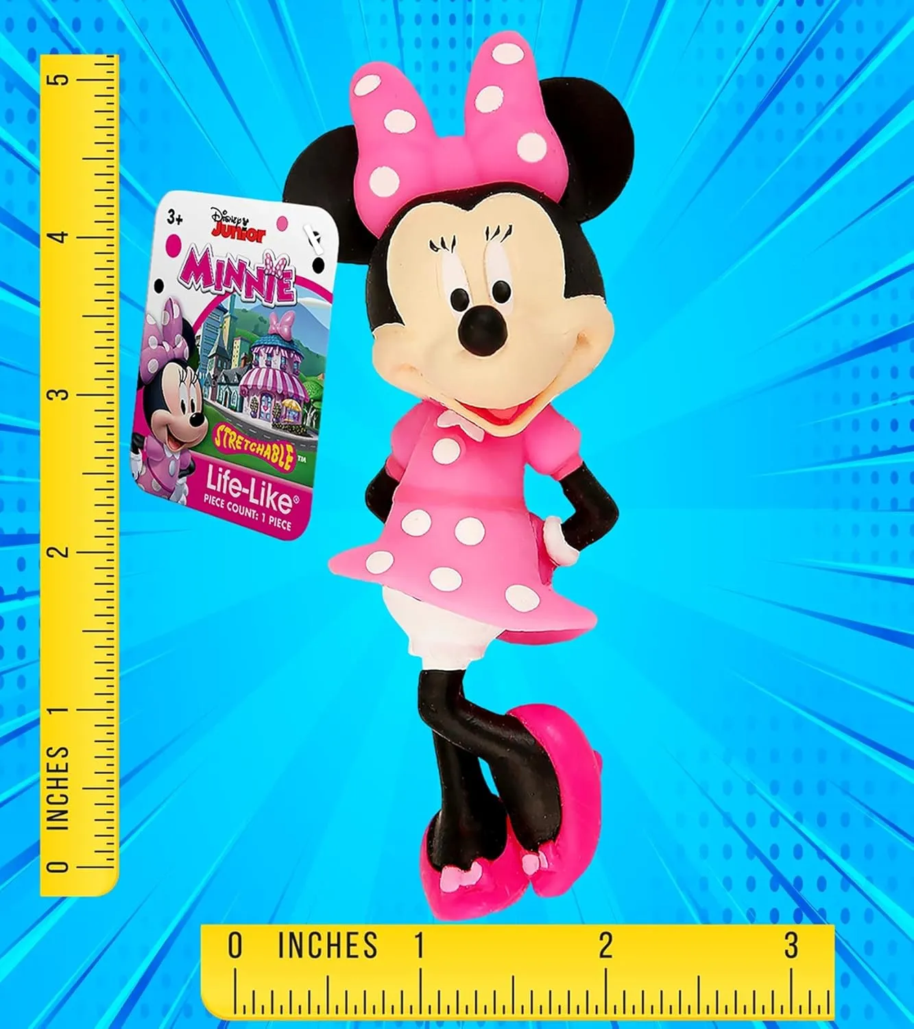 JA-RU Disney Original Stretchy Minnie Mouse Toy (6 Stretchy Toy Figure) Squishy Fidget Toys for Kids. Stress Reliever Sensory Items. Bulk Classroom Prizes Elementary. B-6900-6