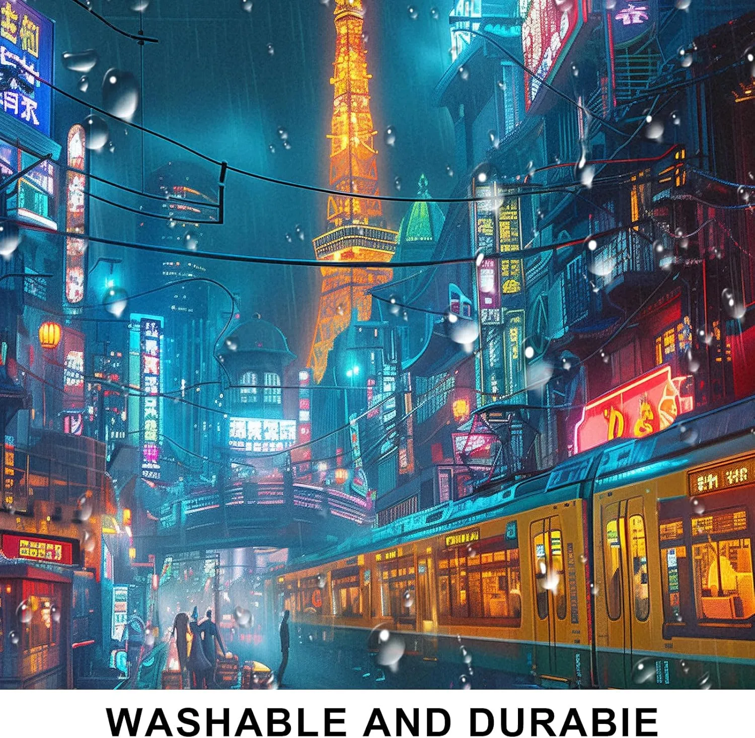 Japanese Anime Retro Street Mouse Pad, City Night Scene Anti Slip Base and Stitched Edge Mouse Pad, Suitable for Home and Study Mouse Pads 35.4 x 15.7 Inches