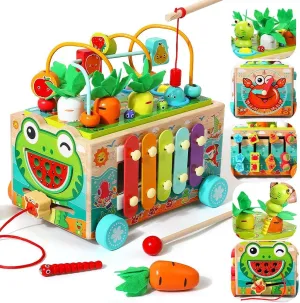 JAUNTY Toddler Wooden Montessori Toy for 1 2 3 Year Old Toys, Educational Stem Toy for Baby Boys Girls 18 Months , Preschool Learning Fine Motor Skill First 1st Birthday Gifts for Kids Girl Boy 1-3