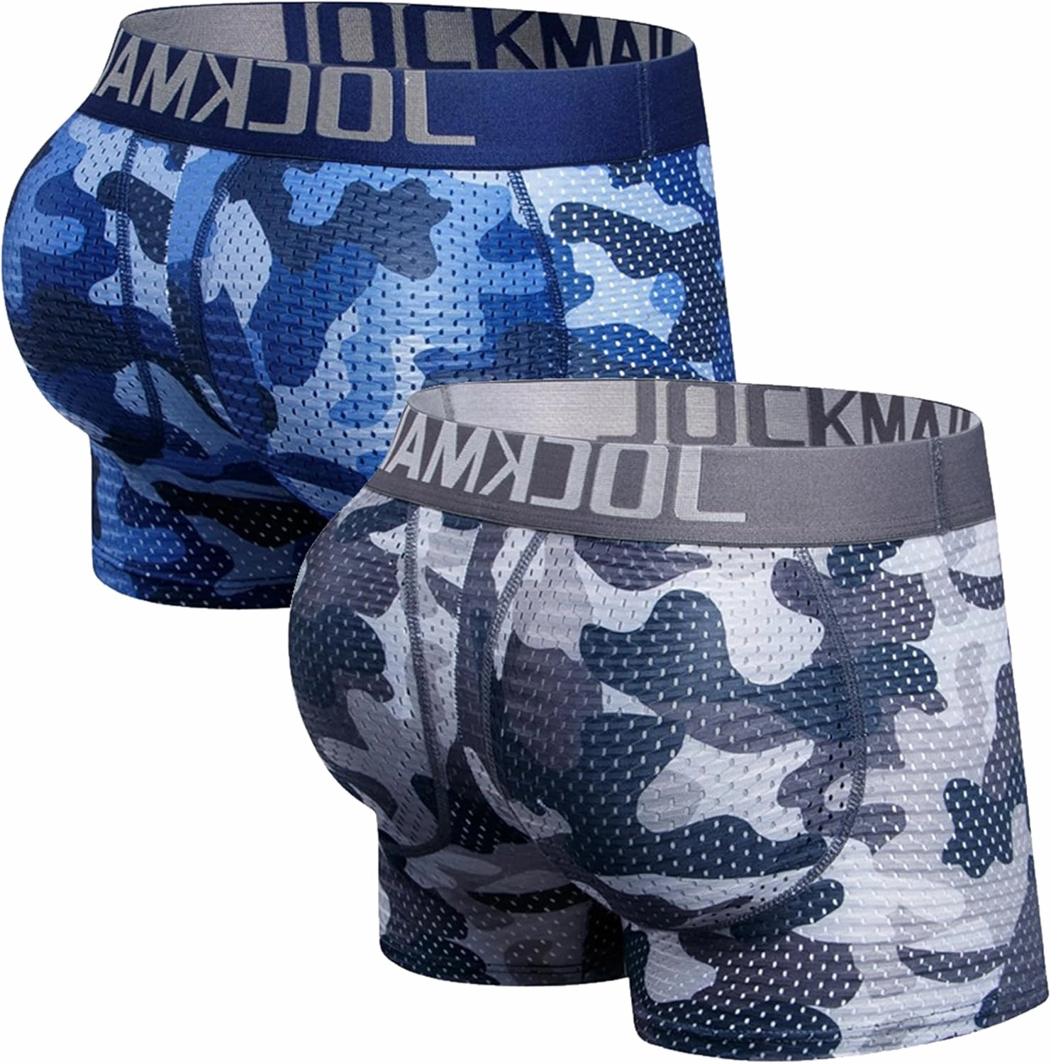 JOCKMAIL Men's Boxer Briefs Mesh Mens Underwear Boxer Back Mens Padded Underwear Boxer with Hip Pad