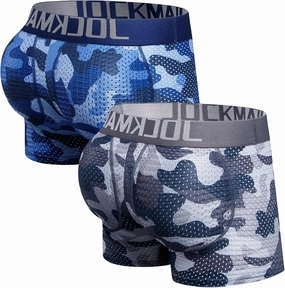 JOCKMAIL Men's Boxer Briefs Mesh Mens Underwear Boxer Back Mens Padded Underwear Boxer with Hip Pad