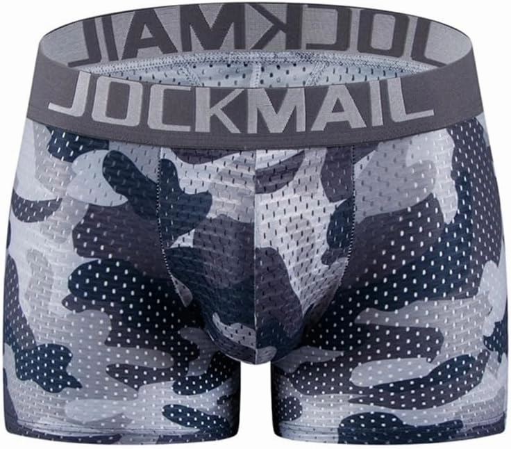 JOCKMAIL Mesh Mens Underwear Boxer Back Mens Padded Underwear Boxer with Hip Pad Men's Boxers