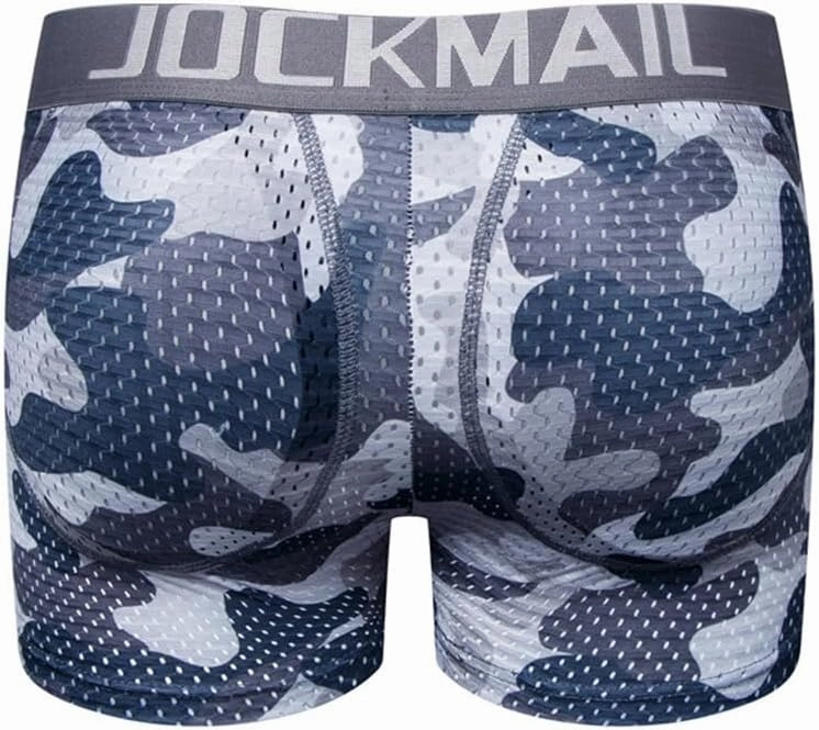JOCKMAIL Mesh Mens Underwear Boxer Back Mens Padded Underwear Boxer with Hip Pad Men's Boxers