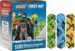 Justice League 100CT Bandages 3/4x3", DC Comics Offficial (Batman, Green Lantern, Aquaman) 2 Pack (2 Pack)