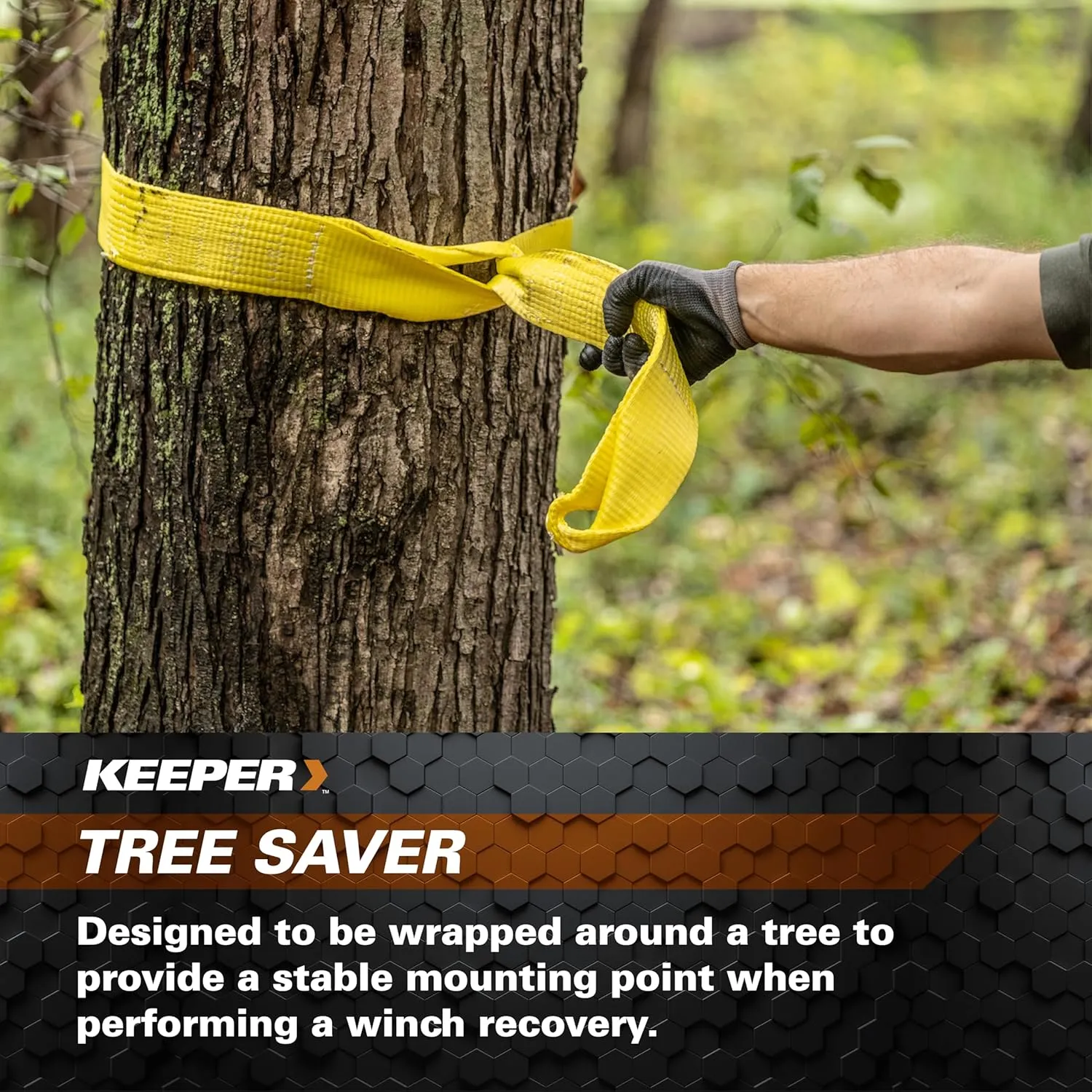 KEEPER Hampton PROD 3” x 6’ Tree Saver Winch Strap for Electric - 10,000 lbs. Working Load Limit and 30,000 lbs. Break Strength
