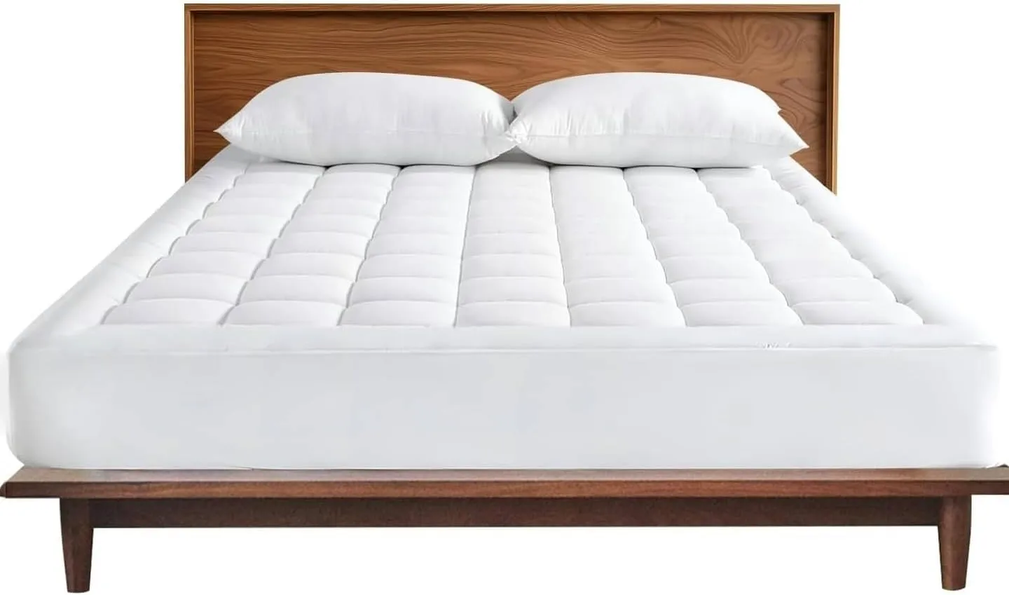 King Mattress Pad Quilted Fitted Mattress Cover Pillow Top Mattress Topper Breathable Mattress Protector with 8-21 Inch Deep Pocket