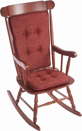 Klear Vu Embrace Rocking Chair Cushion, Assembled in The USA, Tufted Back Pads for Living Room, Nursery, or Home Office, 16"x15" Seat and 24"x17" Seatback, 2 Piece Set, Red