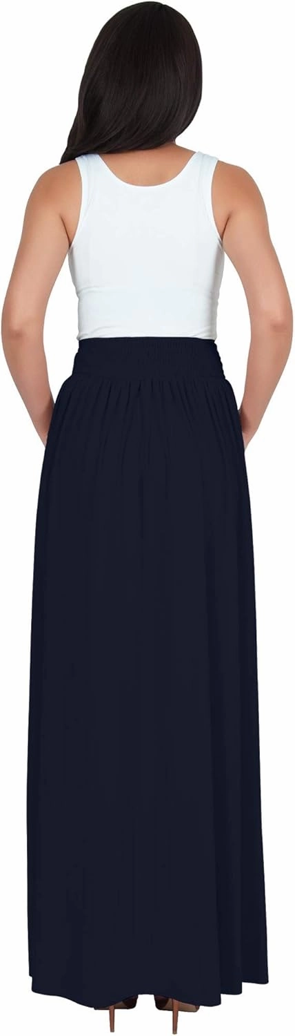 KOH KOH Womens Long Flowy Cute Modest High Waist Floor Length Pockets Maxi Skirt