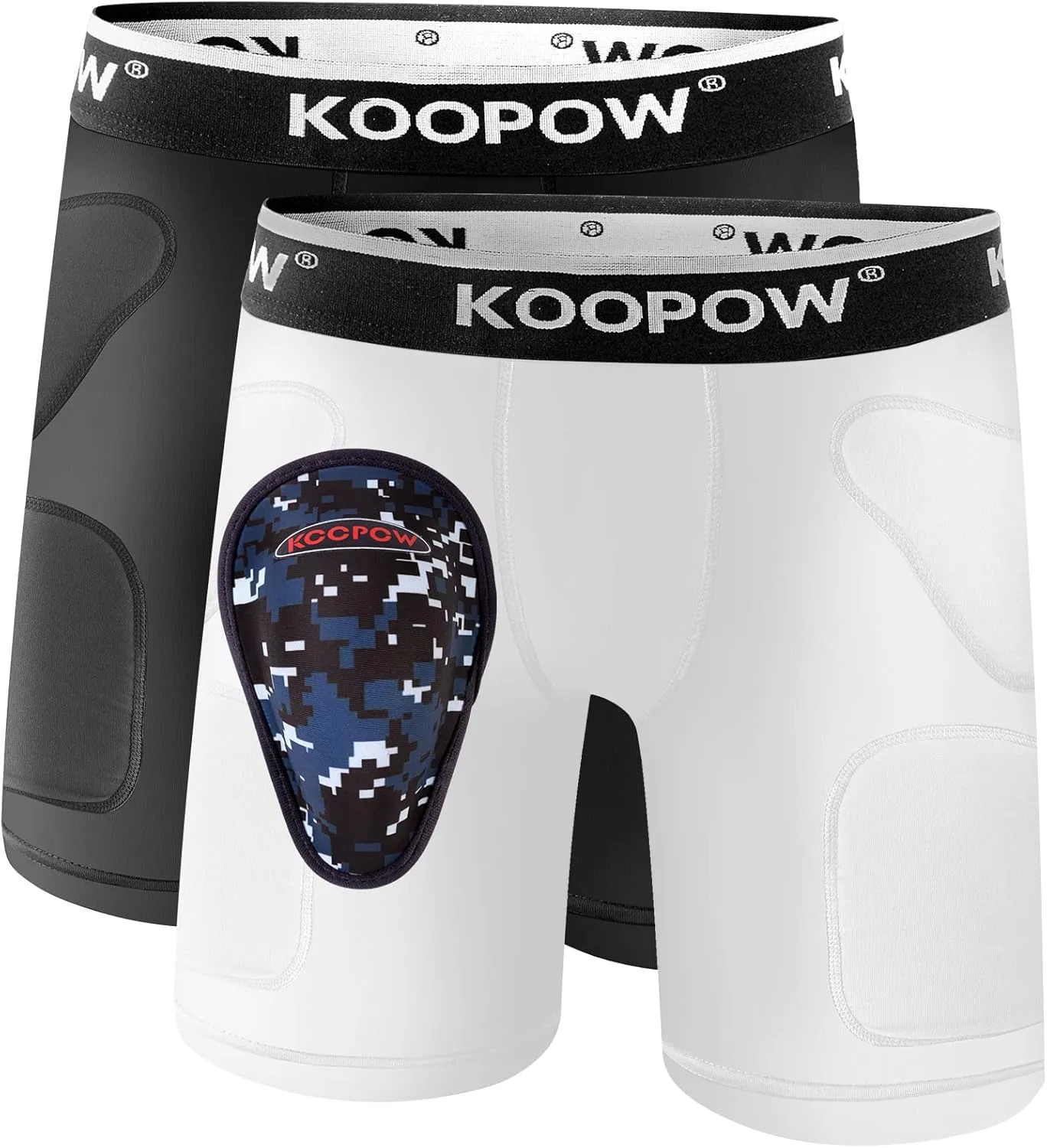 KOOPOW Youth Boys Padded Sliding Shorts Slider Pad with Soft Protective Athletic Cup for Baseball, Football, Lacrosse