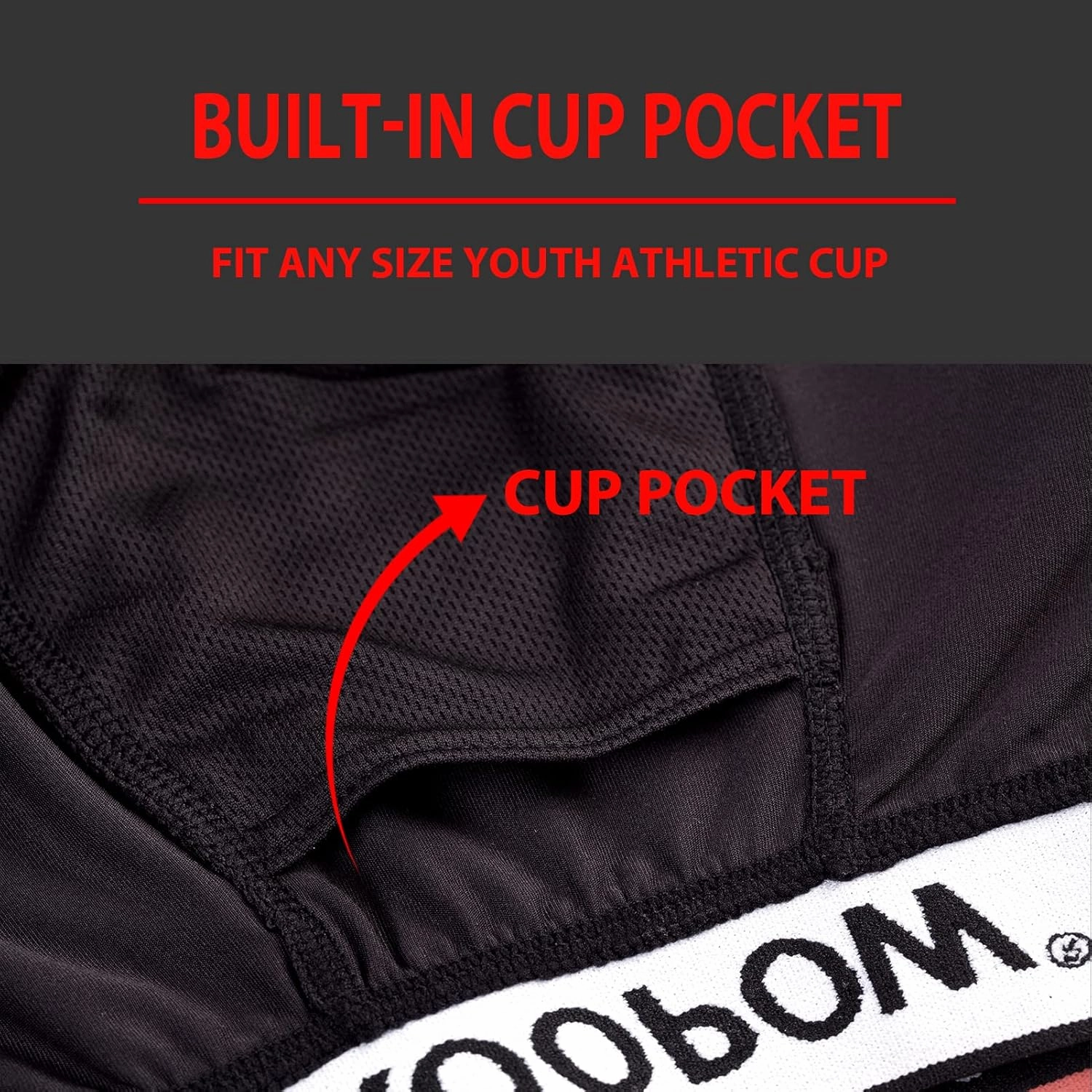 KOOPOW Youth Boys Padded Sliding Shorts Slider Pad with Soft Protective Athletic Cup for Baseball, Football, Lacrosse