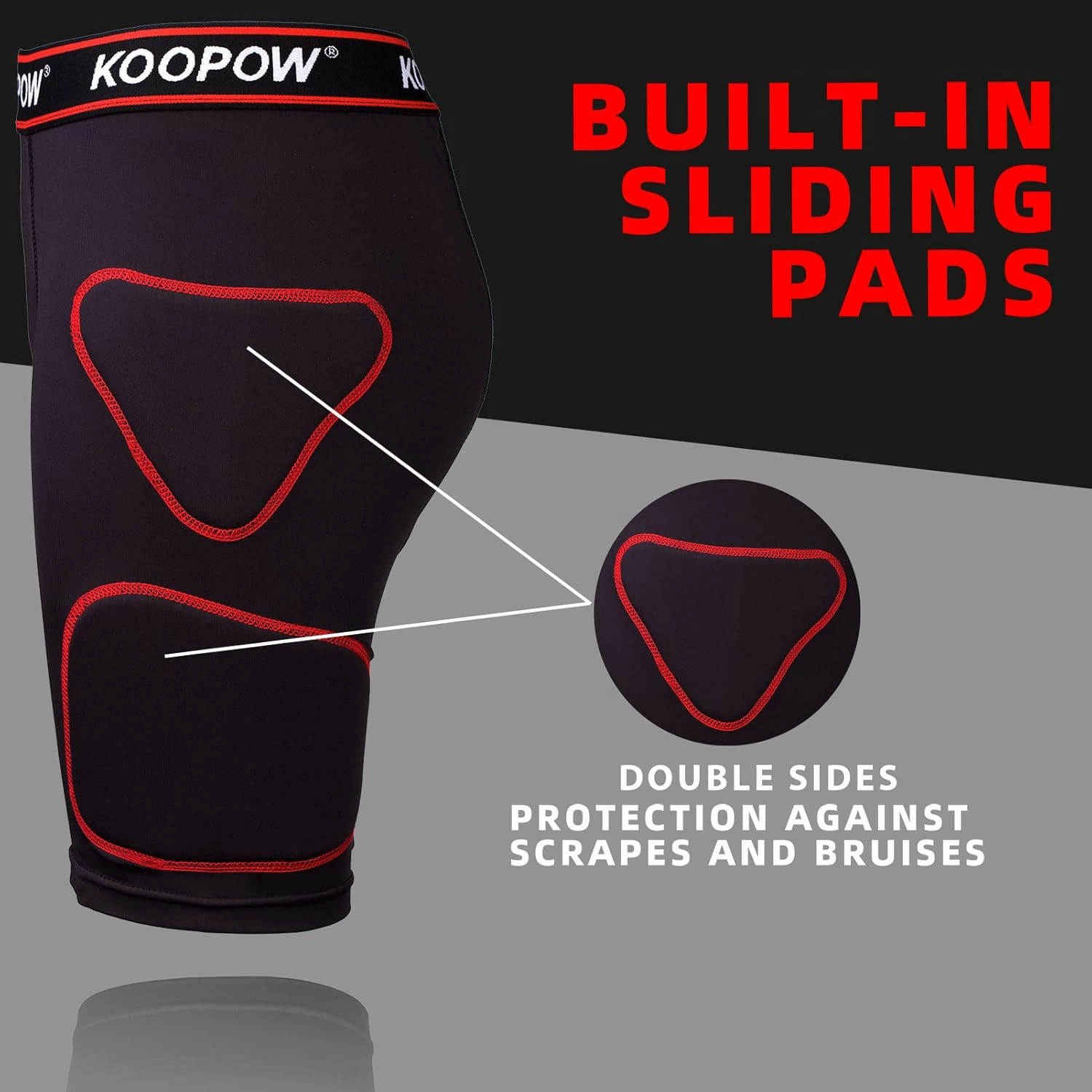 KOOPOW Youth Boys Padded Sliding Shorts Slider Pad with Soft Protective Athletic Cup for Baseball, Football, Lacrosse