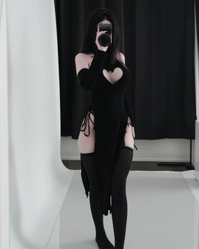KORURACLUB Love Cheongsam costume White/Black premium sweater cosplay lingerie Love Cheongsam succubus lingerie