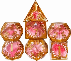 LANGWEI D&D Dice Set, 7 Piece Unique Sharp Tooth Monster Role Playing Dice Set with Gift Box, Polyhedral Dice Set for TRPG Table Games,Creative Gifts
