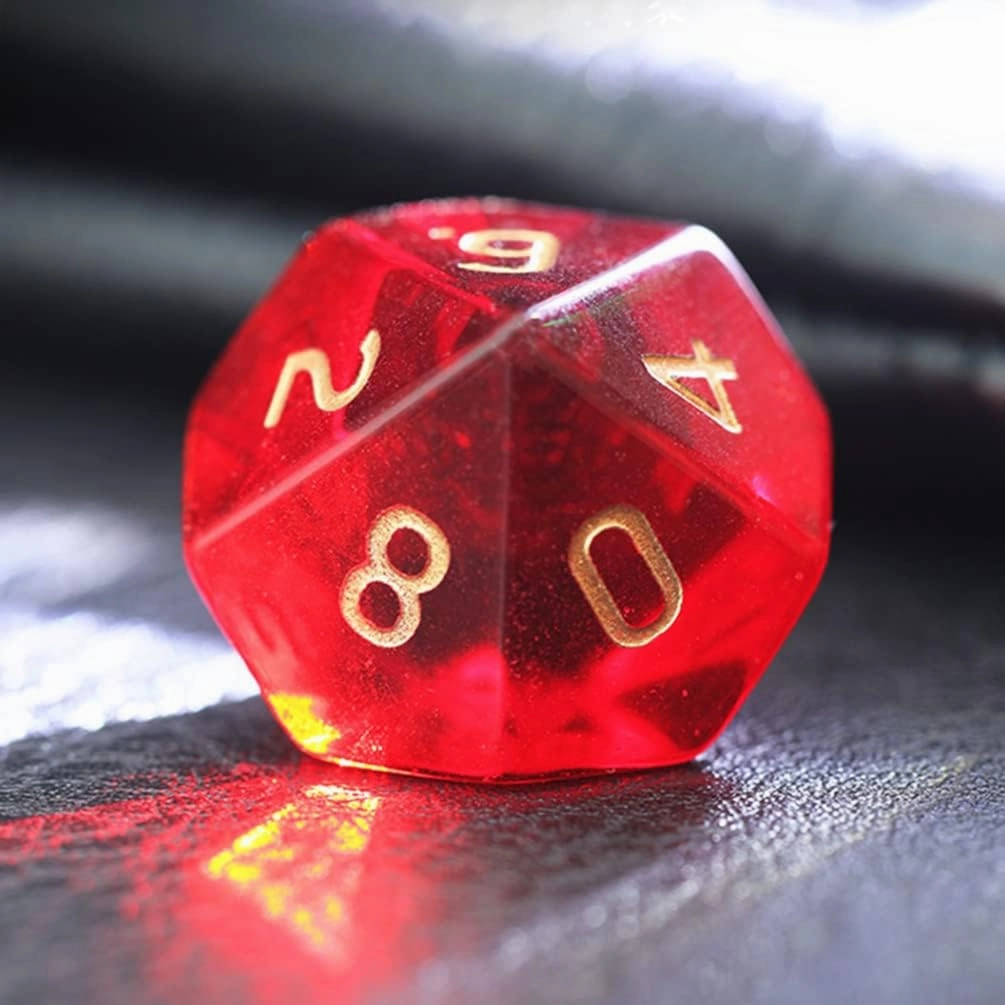 LANGWEI D&D Dice Set Pretty Red Crystal Board Game Polyhedral Dice, Role Playing Dice Set for TRPG, DND Dungeons and Dragons Table Games, Creative Gifts