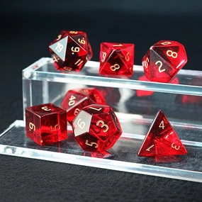 LANGWEI D&D Dice Set Pretty Red Crystal Board Game Polyhedral Dice, Role Playing Dice Set for TRPG, DND Dungeons and Dragons Table Games, Creative Gifts