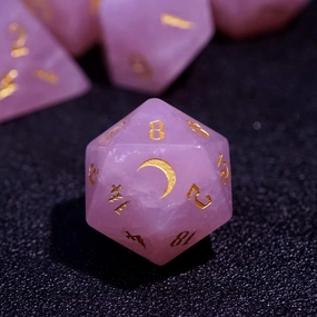 LANGWEI DND Dice Set Pink Pretty Crystal Polyhedral D&D Dragon Dice for Dungeons and Dragons Pathfinder Shadowrun Role Playing, Creative Gift