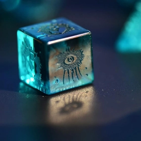 LANGWEI Role Playing Dice Pretty Blue Zircon DND Dice Set, Dungeons and Dragons Polyhedral Dice Set for Table Games, TRPG, Creative Gifts