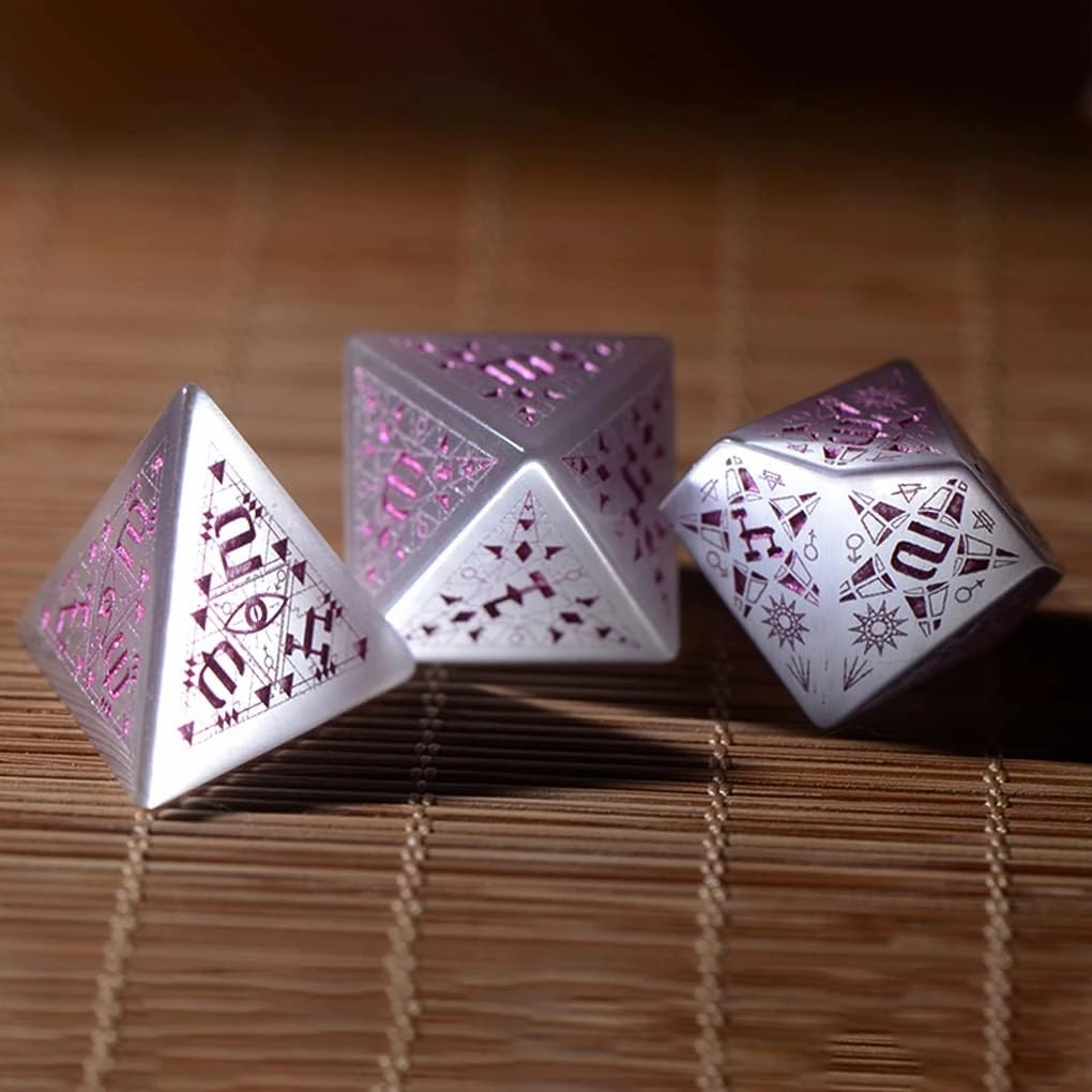 LANGWEI Role Playing Dice Pretty Natural Stone DND Dice Set, Dungeons and Dragons Polyhedral Dice Set for Table Games, TRPG, Creative Gifts