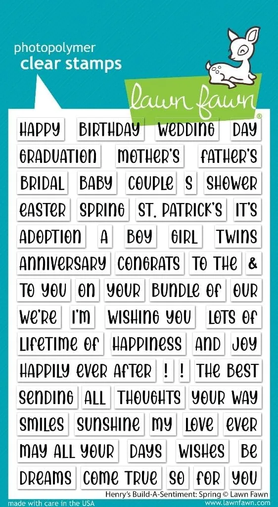 Lawn Fawn LF3361 Henry’S Build-A-Sentiment: Spring 4X6 Clear Stamp Set