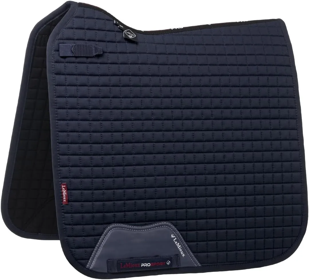 LeMieux Dressage Cotton Square Saddle Pad - English Saddle Pads for Horses - Equestrian Riding Equipment and Accessories (Navy - Large)