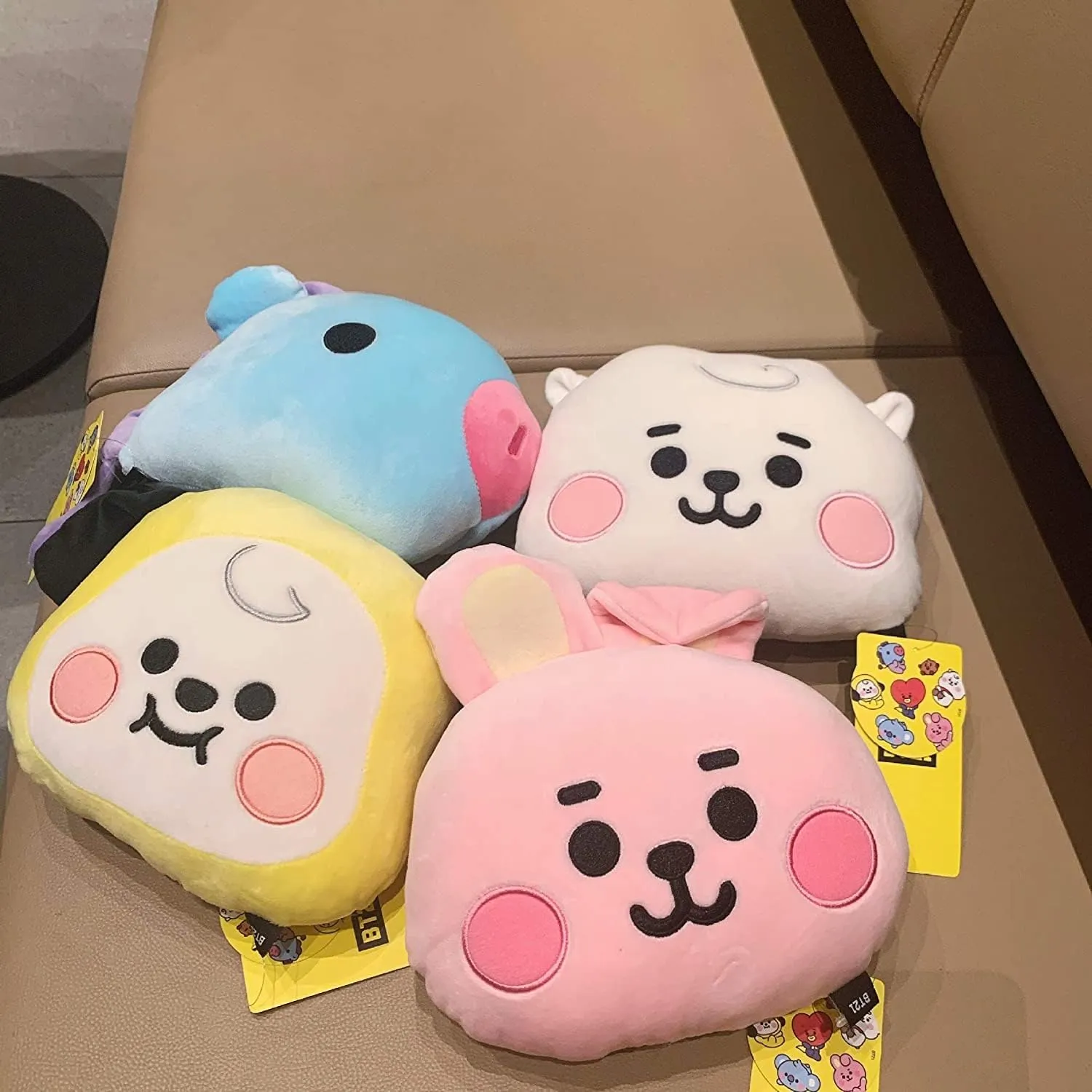 Lerion Stuffed Animal Pillow Easter Bunny Baby Face Flat Cushion Doll Plush Small Plush Puppets Toy Boys Throw Pillow Cushion (Cooky)