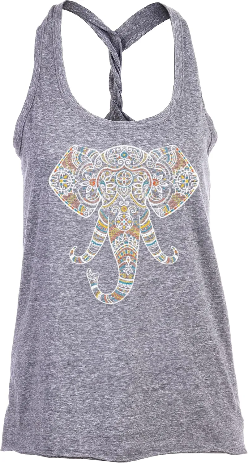 Let That Sh*t Go | Funny Zen Buddha Yoga Mindfulness Peace Hippy Women Racerback Tank Top