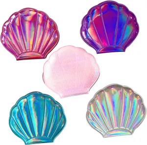 LIFKOME 5Pcs Shell Design Portable Makeup Mirrors Double Sided Hand Mirrors for Travel Compact Daily Use Present for Women and Includes