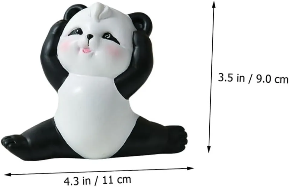 LIFKOME Adorable Panda Sculpture Lightweight Resin Figurine for Garden Home Decor Cute Panda Model for Yards Flower Beds and Dollhouses Portable Decoration