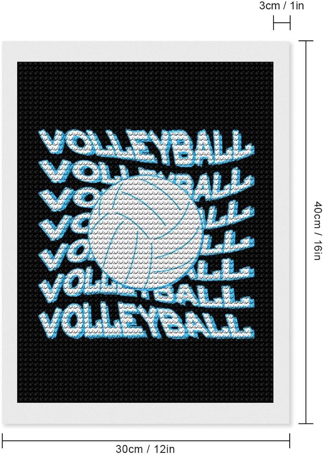Love Volleyball Balls Diamond Art Painting Kits Craft for Home Wall Decor for Adults DIY Gift 12"x16"