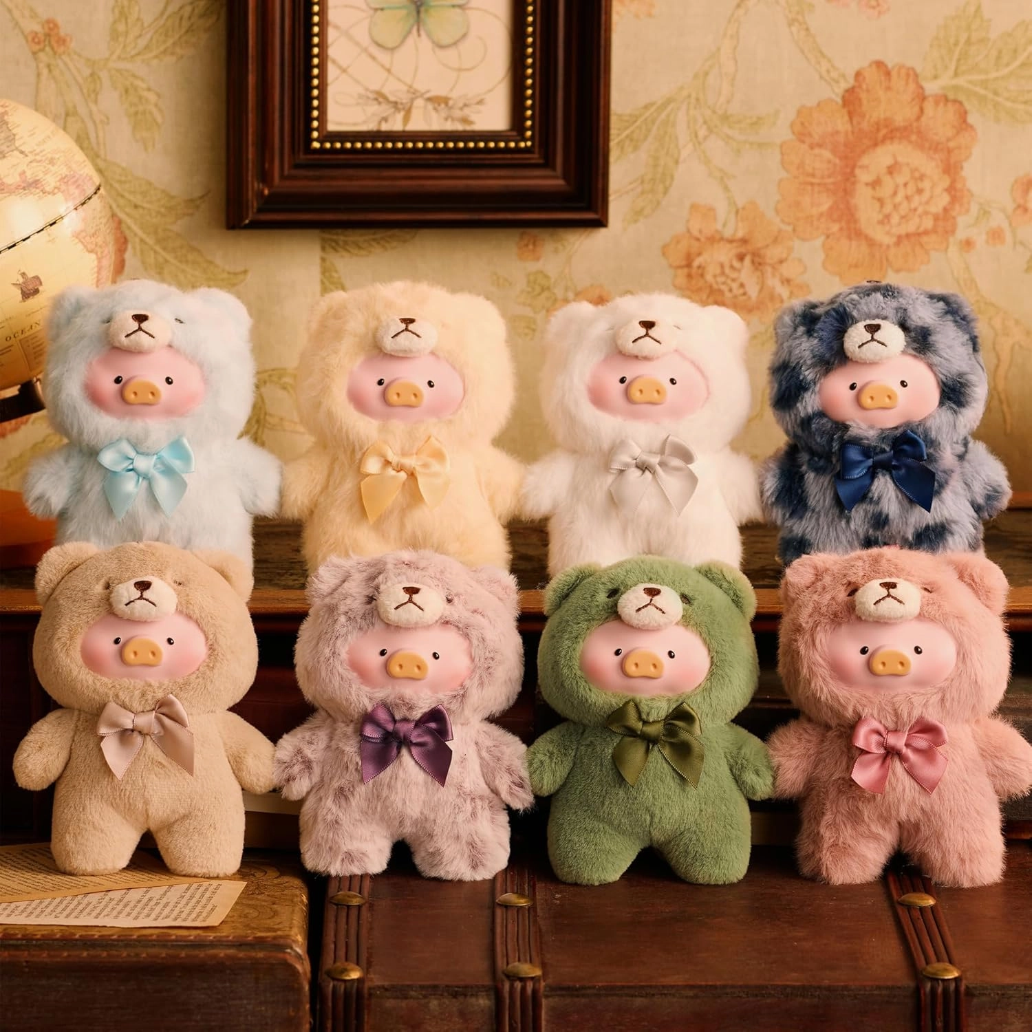 Lulu The Piggy Pig Vintage Bear Blind Box Figures 1PC Plush Pendant Cute Collectible Toys Birthday Gifts