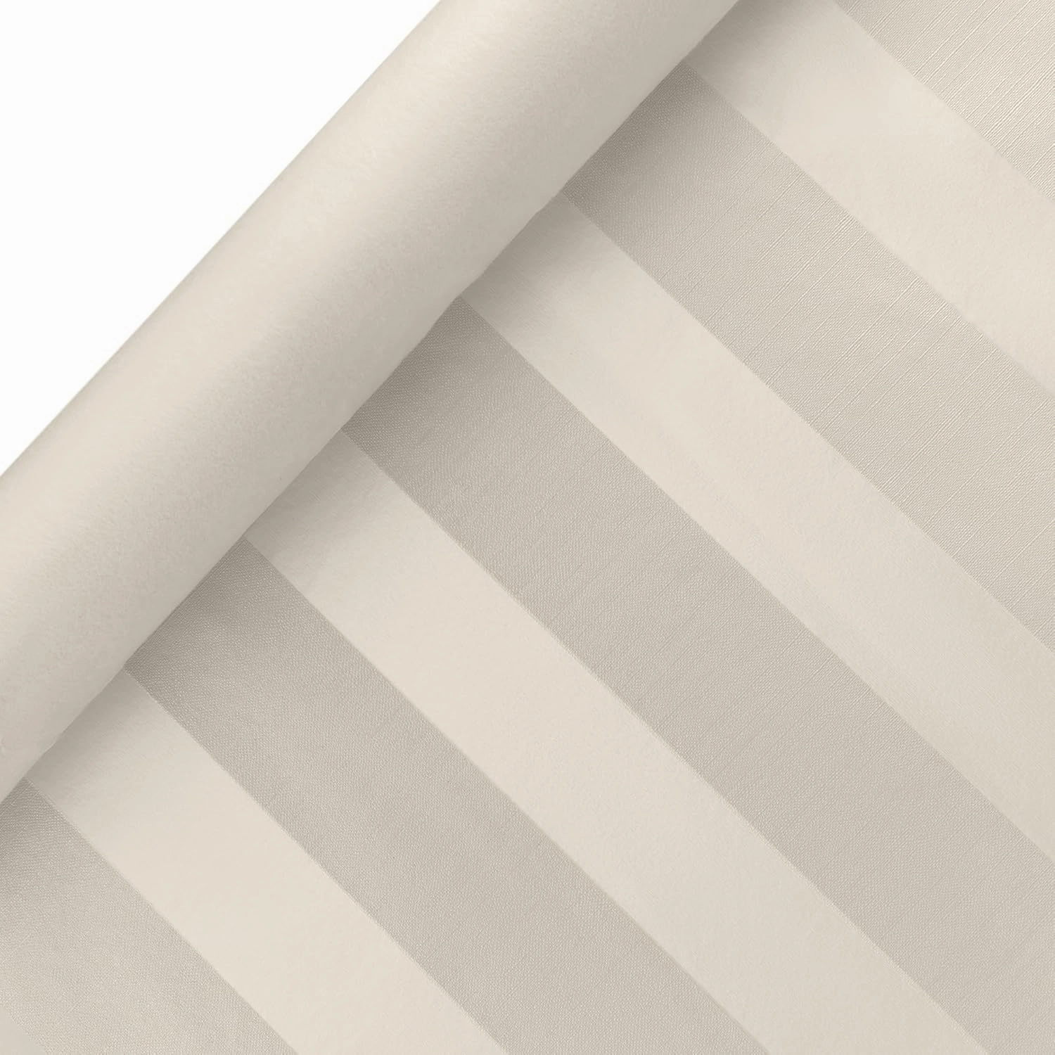Luxury Table Protector Pad, 2 in 1 Table pad   Great Looking Tablecloth - Heat Resistant, Spill & Stain Proof - Flannel Backing (Ivory - Silk Stripe, 54x72)