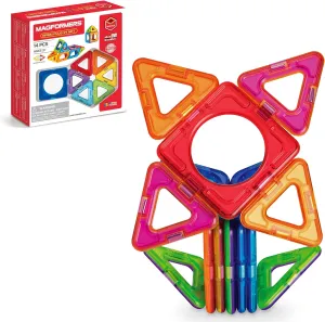 MAGFORMERS Basic Plus 14Piece, Rainbow Colors, Educational Magnetic Geometric Shapes Tiles Building STEM Toy Set Ages 3 