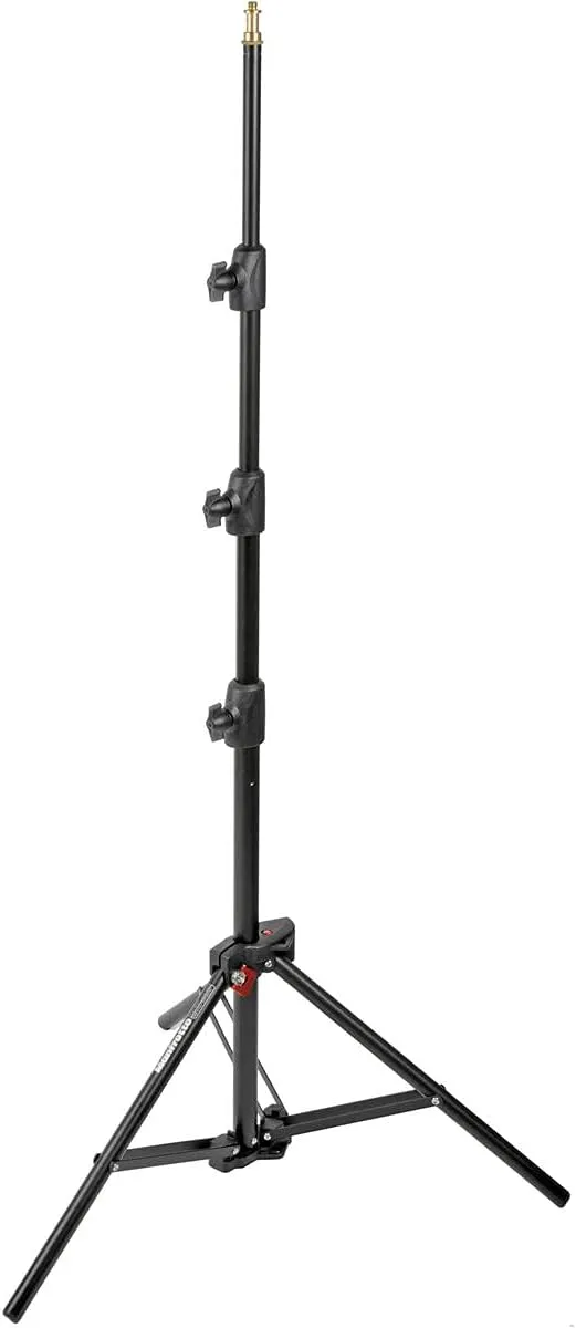 Manfrotto 1051BAC 83" Air Cushioned Aluminum Mini Compact Stand with 4-Sections & 3 Risers, Black