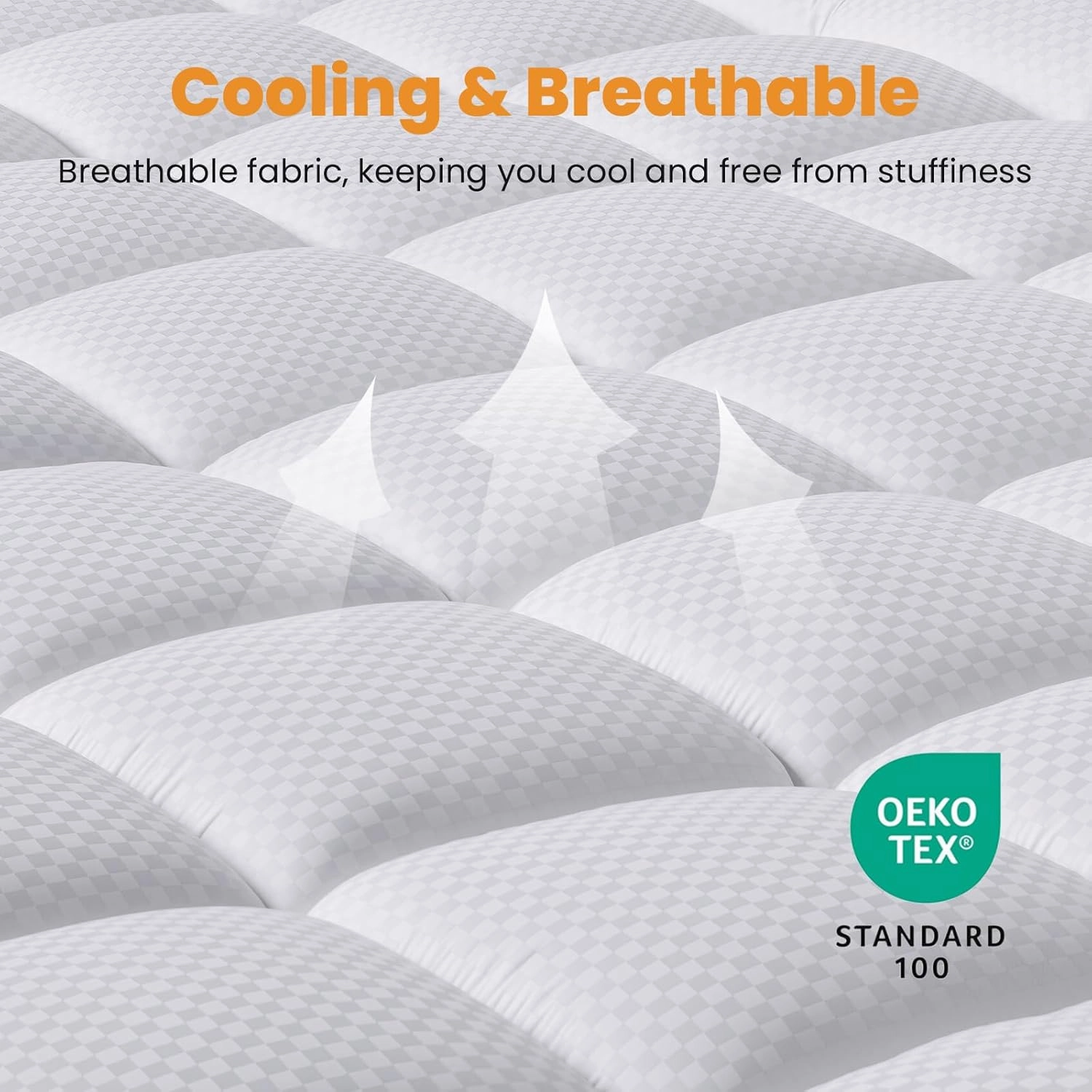MATBEBY Twin XL Mattress Pad - Cooling Breathable Mattress Topper, Quilted Fitted Mattress Protector, Pillow Top Mattress Cover with 8-21" Deep Pocket, Soft, Machine Washable, White, Twin Extra Long