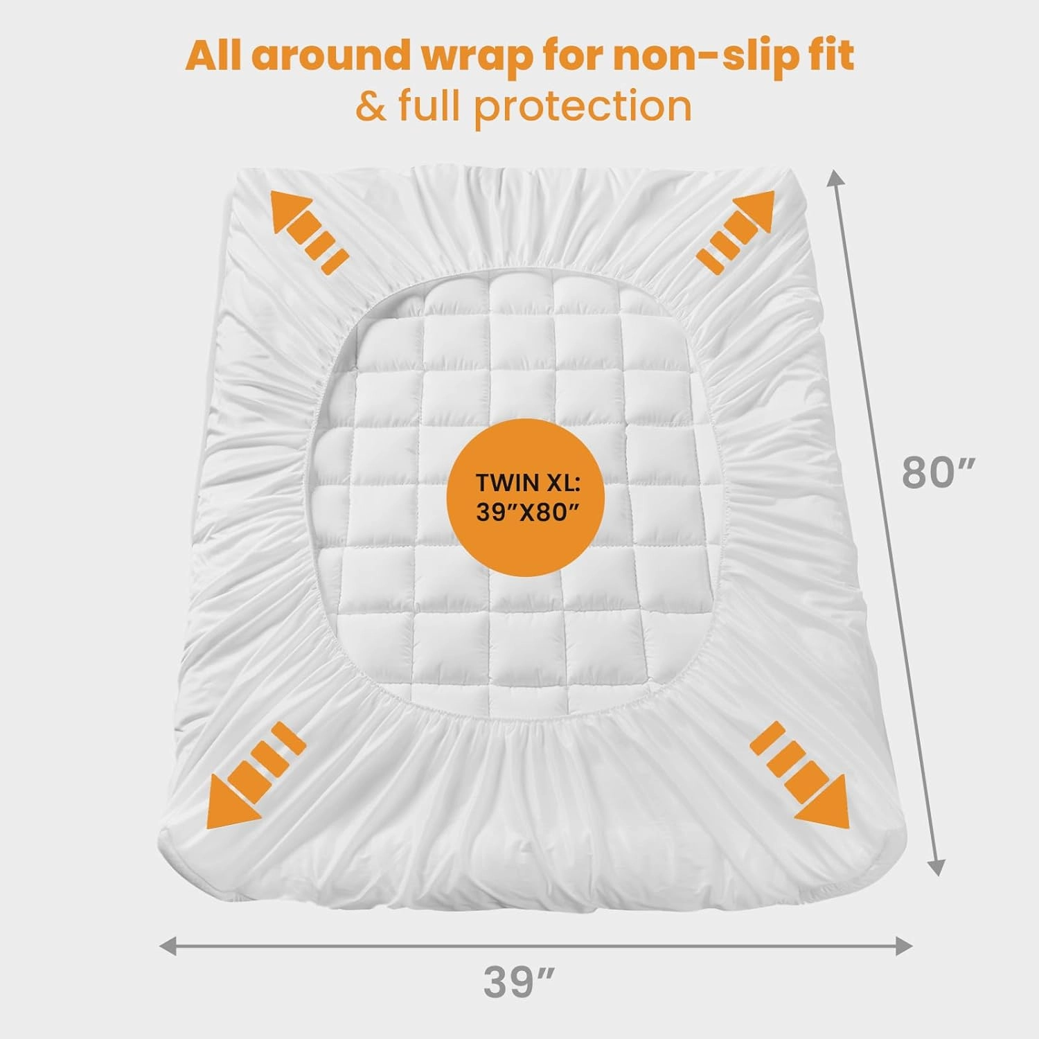 MATBEBY Twin XL Mattress Pad - Cooling Breathable Mattress Topper, Quilted Fitted Mattress Protector, Pillow Top Mattress Cover with 8-21" Deep Pocket, Soft, Machine Washable, White, Twin Extra Long
