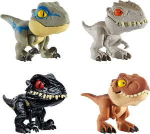 Mattel Jurassic World Snap Squad Dinosaur Toys, Small Dino Figures with Opening Clip-On Jaws, Portable Collectibles